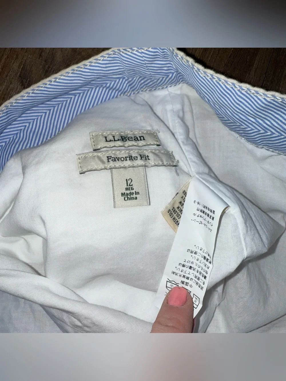 L.L.Bean Women’s Beige Seersucker Straight Mini Skirt